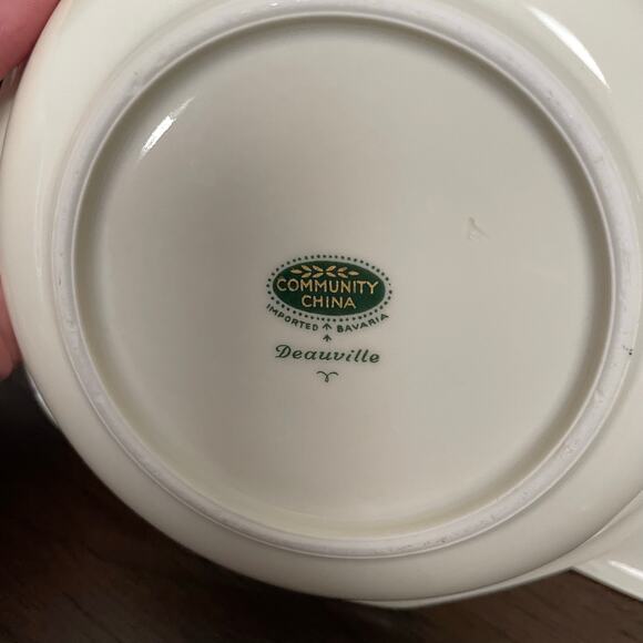 Vintage Art Deco Community China Deauville Fruit Bowl Set of 4 Dessert 1920 READ - Picture 15 of 16